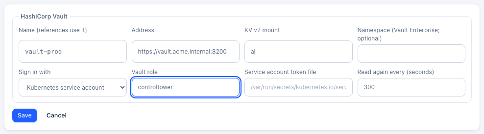Adding Vault, signing in with a Kubernetes service account
