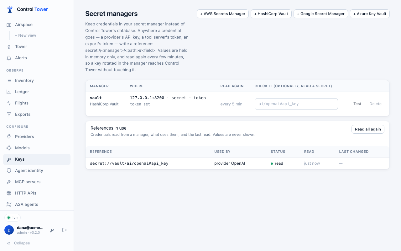 Vault, and the OpenAI key read from it