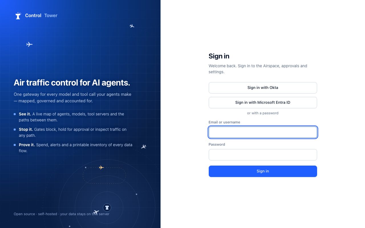 The sign-in page offers each provider
